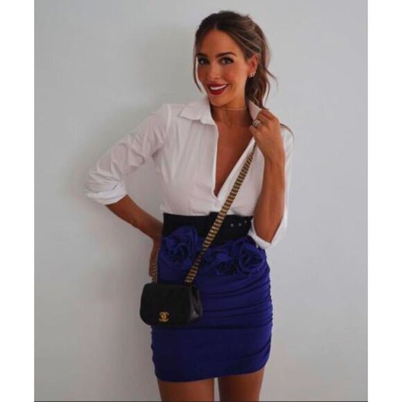 New! ZARA Cutout 3D Rosette Floral Ruched Mini Dress, XXL (US 14) - Picture 6 of 16